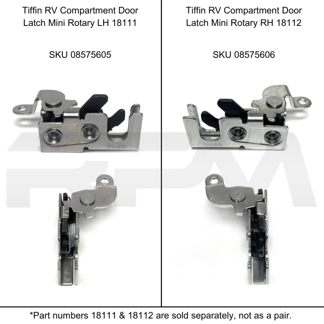 Tiffin RV Compartment Door Latch Mini Rotary RH 18112 - Image 3